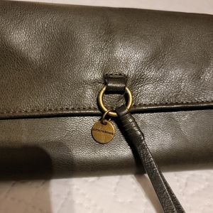 LUCKY BRAND Convertible Wallet Crossbody Clutch Bag Deep Green Leather Clean